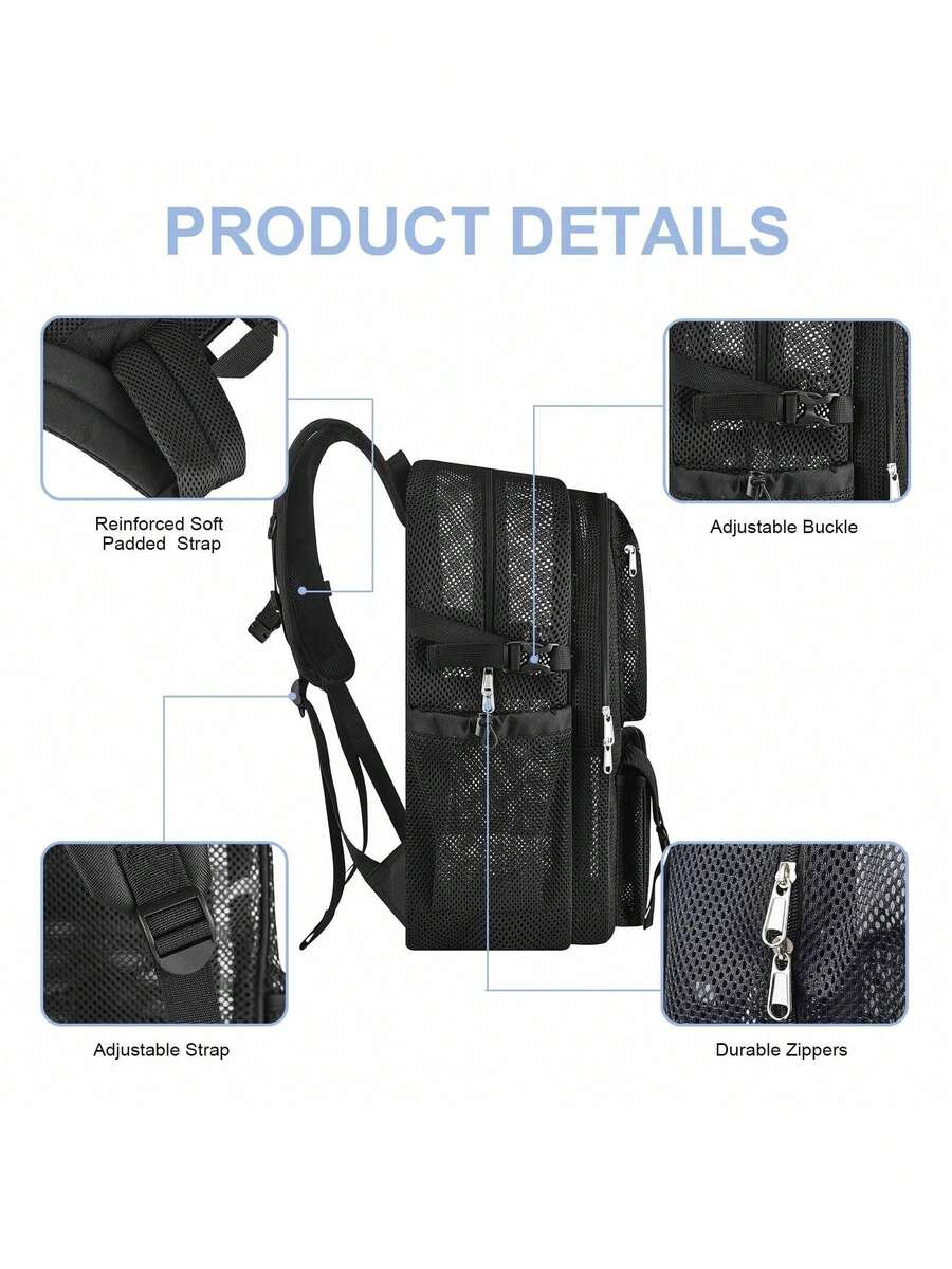 Mesh Backpack 36L Large Heavy  - Canvas Backpack Casual recension och pris